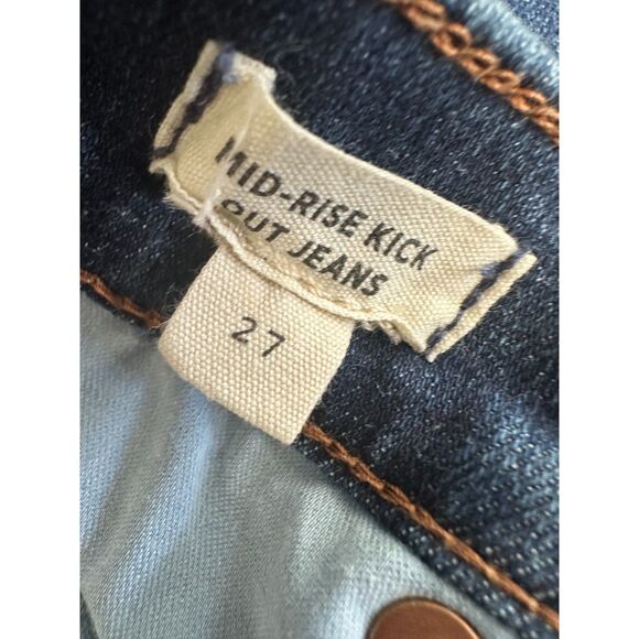 Madewell Kick Out Crop Jeans Lenoir Dark Wash Flare Denim size 27 - Picture 9 of 13